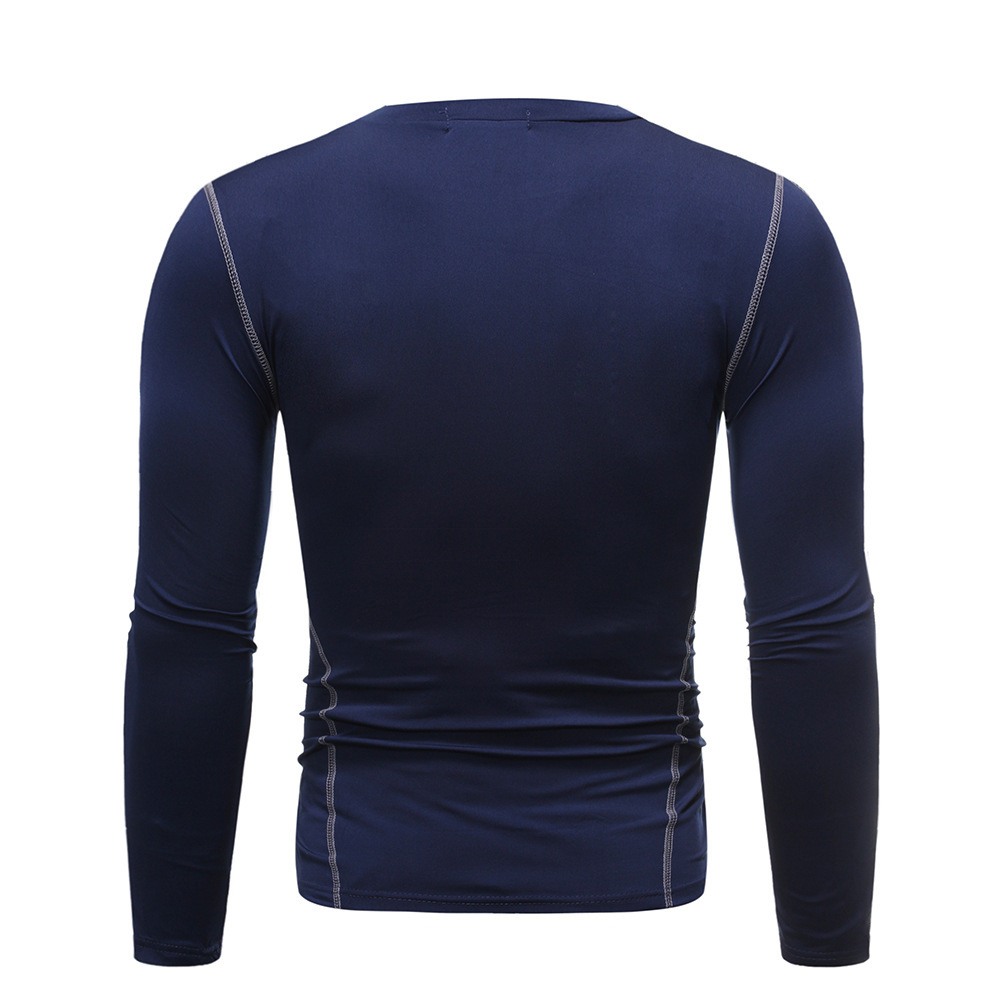 Sports Suit Men's Solid Color Workout Suits Tight and Quick-Drying Sports Long Sleeve Suit